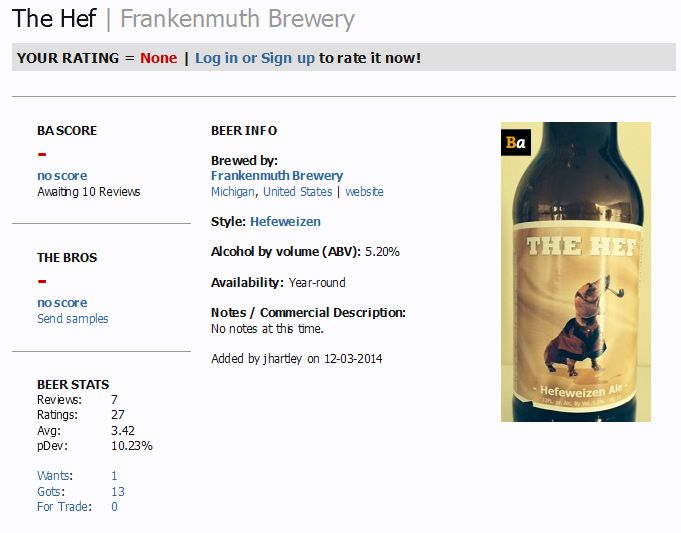 Name:  FireShot Screen Capture #786 - 'The Hef I Frankenmuth Brewery I BeerAdvocate' - www_beeradvocate.jpg
Views: 604
Size:  46.5 KB